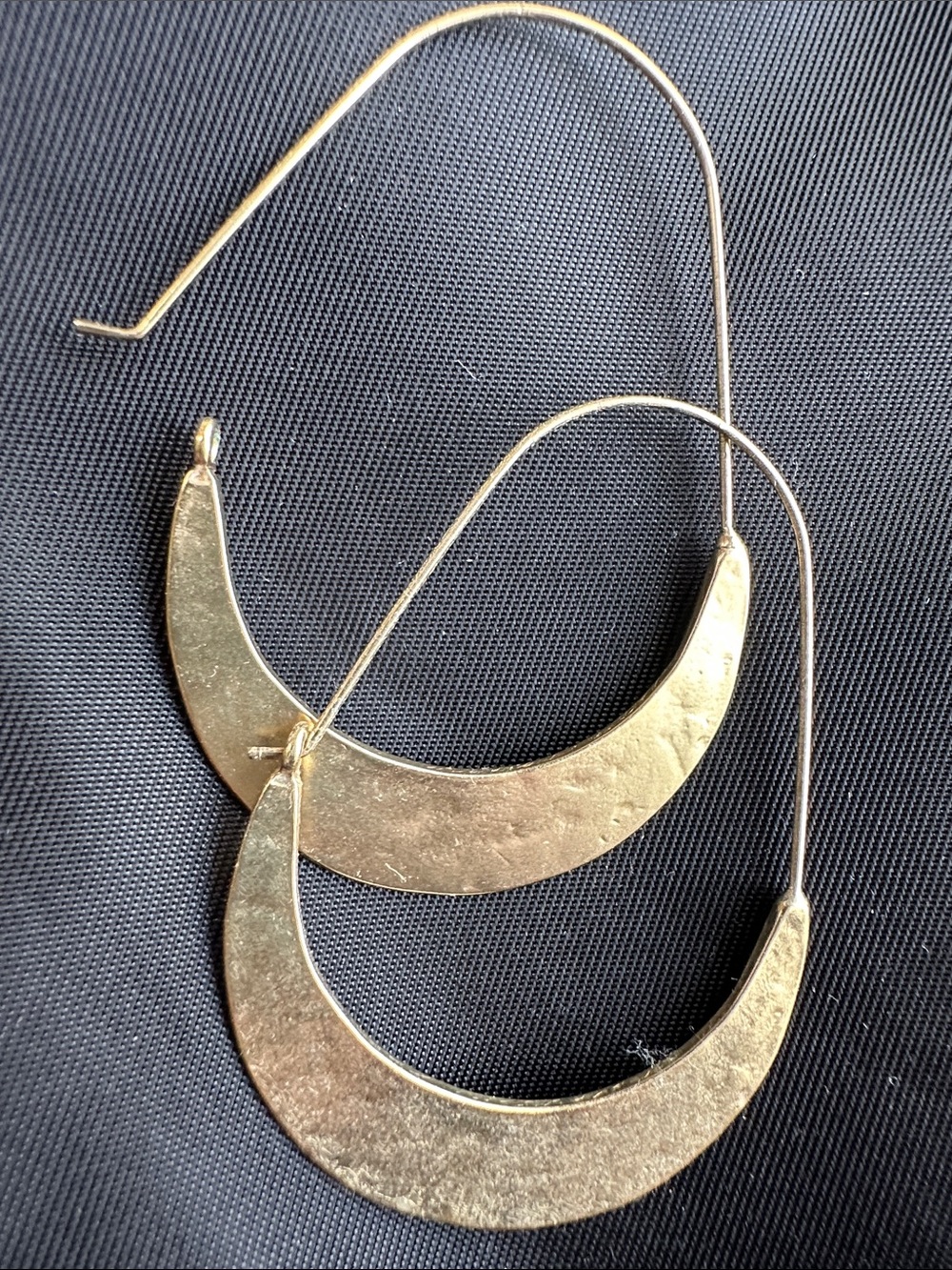Gold Crescent Hoop Earrings - Women Jewelry